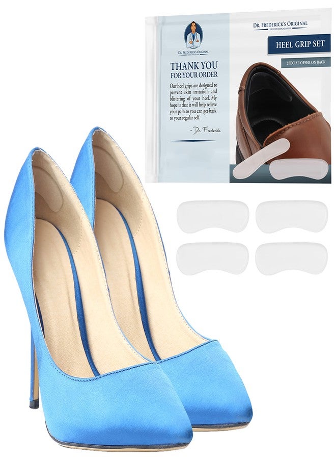 Dr. Frederick's Original Gel Heel Protectors - 12 ct - Adhesive Shoe Grips to Prevent Blisters - Pads for Loose Shoes - Cushioned Inserts for Men & Women - Image 1